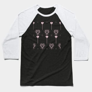 Pink pattern with hearts Baseball T-Shirt